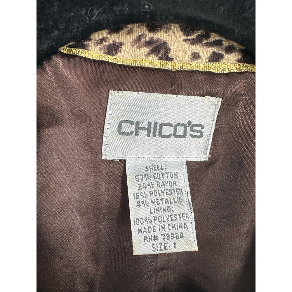 90s Vintage Jacket Womens Medium Brown Paisley Blue Jacquard Tapestry Gold Boho - Picture 3 of 9